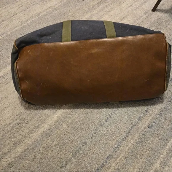 Vintage L.L. Bean Duffle Bag Canvas w/ Leather Sz XL - USA Made